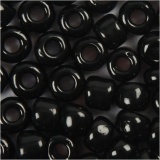 Rocailleperlen, D 3 mm, Größe 8/0 , Lochgröße 0,6-1,0 mm, Schwarz, 500 g/ 1 Pck