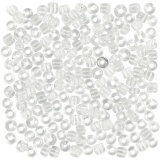 Rocailleperlen, D 4 mm, Größe 6/0, Lochgröße 0,9-1,2 mm, Transparent, 25 g/ 1 Pck