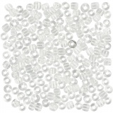 Rocailleperlen, D 4 mm, Größe 6/0 , Lochgröße 0,9-1,2 mm, Transparent, 25 g/ 1 Pck