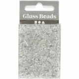 Rocailleperlen, D 4 mm, Größe 6/0, Lochgröße 0,9-1,2 mm, Transparent, 25 g/ 1 Pck