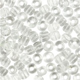 Rocailleperlen, D 4 mm, Größe 6/0, Lochgröße 0,9-1,2 mm, Transparent, 25 g/ 1 Pck