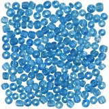 Rocailleperlen, D 4 mm, Größe 6/0 , Lochgröße 0,9-1,2 mm, Türkis transparent, 25 g/ 1 Pck