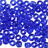 Rocailleperlen, D 4 mm, Größe 6/0 , Lochgröße 0,9-1,2 mm, Kobaltblau, 25 g/ 1 Pck