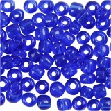 Rocailleperlen, D 4 mm, Größe 6/0, Lochgröße 0,9-1,2 mm, Kobaltblau, 25 g/ 1 Pck