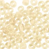 Rocailles-Perlen, D 3 mm, Größe 8/0, Lochgröße 0,6-1,0 mm, Elfenbein, 25 g/ 1 Pck