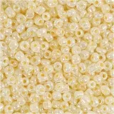 Rocailles-Perlen, D 3 mm, Größe 8/0, Lochgröße 0,6-1,0 mm, Elfenbein, 500 g/ 1 Pck