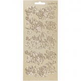 Sticker, Rosen, Blatt 10x23 cm, Gold, 1 Bl.