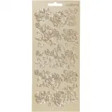 Sticker, Rosen, Blatt 10x23 cm, Gold, 1 Bl.