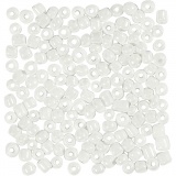 Rocailleperlen, D 4 mm, Größe 6/0, Lochgröße 0,9-1,2 mm, Perlmuttweiß, 25 g/ 1 Pck