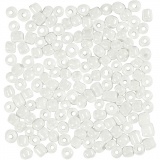 Rocailleperlen, D 4 mm, Größe 6/0 , Lochgröße 0,9-1,2 mm, Perlmuttweiß, 25 g/ 1 Pck