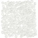 Rocailles-Perlen, D 4 mm, Größe 6/0, Lochgröße 0,9-1,2 mm, Perlmuttweiß, 25 g/ 1 Pck