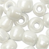 Rocailleperlen, D 4 mm, Größe 6/0, Lochgröße 0,9-1,2 mm, Perlmutt, 500 g/ 1 Pck