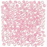 Rocailleperlen, D 4 mm, Größe 6/0, Lochgröße 0,9-1,2 mm, Rosa, 25 g/ 1 Pck