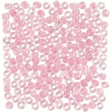 Rocailleperlen, D 4 mm, Größe 6/0 , Lochgröße 0,9-1,2 mm, Rosa, 25 g/ 1 Pck