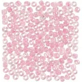 Rocailles-Perlen, D 4 mm, Größe 6/0, Lochgröße 0,9-1,2 mm, Rosa, 25 g/ 1 Pck