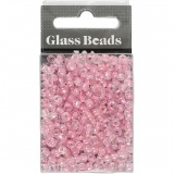 Rocailleperlen, D 4 mm, Größe 6/0 , Lochgröße 0,9-1,2 mm, Rosa, 25 g/ 1 Pck