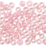 Rocailleperlen, D 4 mm, Größe 6/0, Lochgröße 0,9-1,2 mm, Rosa, 25 g/ 1 Pck