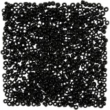 Rocailleperlen, D 2 mm, Größe 12/0, Lochgröße 0,8 mm, Schwarz, 25 g/ 1 Pck