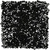 Rocailles-Perlen, D 2 mm, Größe 12/0, Lochgröße 0,8 mm, Schwarz, 25 g/ 1 Pck