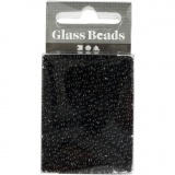 Rocailleperlen, D 2 mm, Größe 12/0, Lochgröße 0,8 mm, Schwarz, 25 g/ 1 Pck