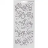 Sticker, Rosen, Blatt 10x23 cm, Silber, 1 Bl.