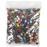 Glasperlen, Größe 7-18 mm, Lochgröße 1 mm, Sortierte Farben, 1000 g/ 1 Pck