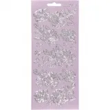 Sticker, Rosen, Blatt 10x23 cm, Silber, 1 Bl.