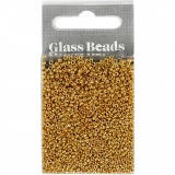 Rocailleperlen, D 1,7 mm, Größe 15/0, Lochgröße 0,5-0,8 mm, Messing, 25 g/ 1 Pck