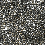 Rocailleperlen, D 1,7 mm, Größe 15/0, Lochgröße 0,5-0,8 mm, Graugrün, 25 g/ 1 Pck