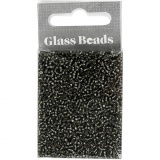 Rocailleperlen, D 1,7 mm, Größe 15/0, Lochgröße 0,5-0,8 mm, Graugrün, 25 g/ 1 Pck