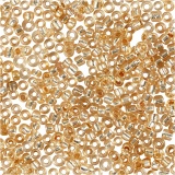 Rocailleperlen, D 1,7 mm, Größe 15/0, Lochgröße 0,5-0,8 mm, Pfirsich, 25 g/ 1 Pck