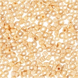Rocailleperlen, D 1,7 mm, Größe 15/0, Lochgröße 0,5-0,8 mm, Hellpfirsich, 25 g/ 1 Pck