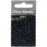 Rocailleperlen, D 1,7 mm, Größe 15/0, Lochgröße 0,5-0,8 mm, Dunkelgrau, 25 g/ 1 Pck