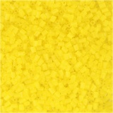 Rocaille Seed Beads 2-cut, D 1,7 mm, Größe 15/0, Lochgröße 0,5 mm, Transparent Gelb, 25 g/ 1 Pck