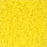 Rocaille Seed Beads 2-cut, D 1,7 mm, Größe 15/0 , Lochgröße 0,5 mm, Transparent Gelb, 25 g/ 1 Pck