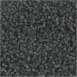 Rocailles-Perlen 2-cut, D 1,7 mm, Größe 15/0, Lochgröße 0,5 mm, Transparent Grau, 25 g/ 1 Pck