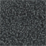 Rocaille Seed Beads 2-cut, D 1,7 mm, Größe 15/0, Lochgröße 0,5 mm, Transparent Grau, 25 g/ 1 Pck