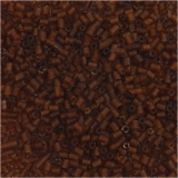 Rocaille Seed Beads 2-cut, D 1,7 mm, Größe 15/0, Lochgröße 0,5 mm, Braun, 25 g/ 1 Pck