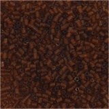Rocaille Seed Beads 2-cut, D 1,7 mm, Größe 15/0 , Lochgröße 0,5 mm, Braun, 25 g/ 1 Pck