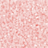 Rocaille Seed Beads, 2-cut, D 1,7 mm, Größe 15/0 , Lochgröße 0,5 mm, Transparent Rosa, 500 g/ 1 Btl.