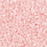 Rocaille Seed Beads 2-cut, D 1,7 mm, Größe 15/0, Lochgröße 0,5 mm, Transparent Rosa, 500 g/ 1 Btl.