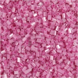 Rocaille Seed Beads 2-cut, D 1,7 mm, Größe 15/0, Lochgröße 0,5 mm, Rosa, 500 g/ 1 Btl.
