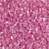 Rocaille Seed Beads 2-cut, D 1,7 mm, Größe 15/0 , Lochgröße 0,5 mm, Rosa, 500 g/ 1 Btl.