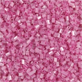Rocaille Seed Beads 2-cut, D 1,7 mm, Größe 15/0 , Lochgröße 0,5 mm, Rosa, 25 g/ 1 Pck