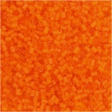 Rocaille Seed Beads, 2-cut, D 1,7 mm, Größe 15/0 , Lochgröße 0,5 mm, Transparent Orange, 25 g/ 1 Pck
