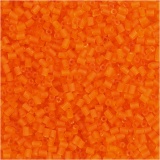 Rocaille Seed Beads 2-cut, D 1,7 mm, Größe 15/0, Lochgröße 0,5 mm, Transparent Orange, 25 g/ 1 Pck
