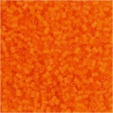 Rocaille Seed Beads 2-cut, D 1,7 mm, Größe 15/0 , Lochgröße 0,5 mm, Transparent Orange, 25 g/ 1 Pck