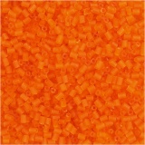 Rocaille Seed Beads 2-cut, D 1,7 mm, Größe 15/0, Lochgröße 0,5 mm, Transparent Orange, 25 g/ 1 Pck