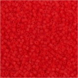 Rocaille Seed Beads, 2-cut, D 1,7 mm, Größe 15/0 , Lochgröße 0,5 mm, Transparent Rot, 500 g/ 1 Btl.