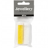 Rocaille Seed Beads 2-cut, D 1,7 mm, Größe 15/0 , Lochgröße 0,5 mm, Weiß, Transparent Gelb, 2x7 g/ 1 Pck